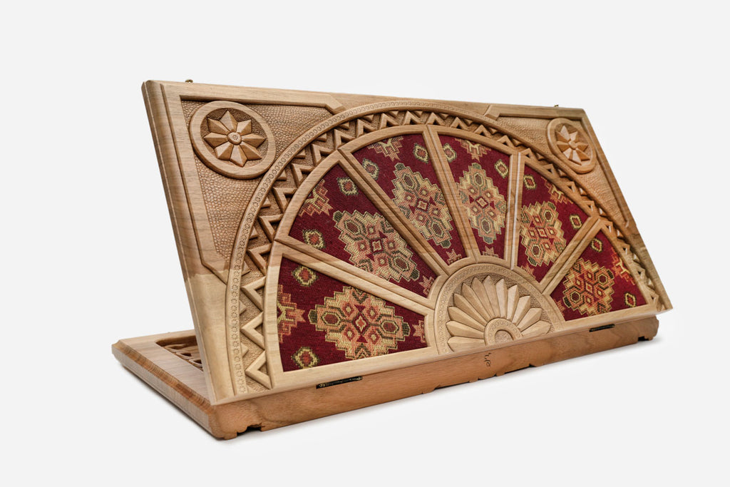 Armenian Backgammon Set - National Costume - handmade wooden backgammon board