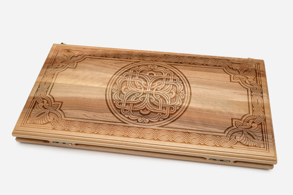 Armenian Backgammon Set - Ornaments - handmade wooden backgammon board