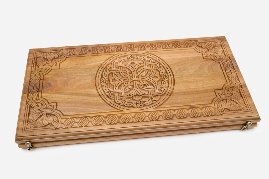 Armenian Backgammon Set - Ornaments - handmade wooden backgammon board