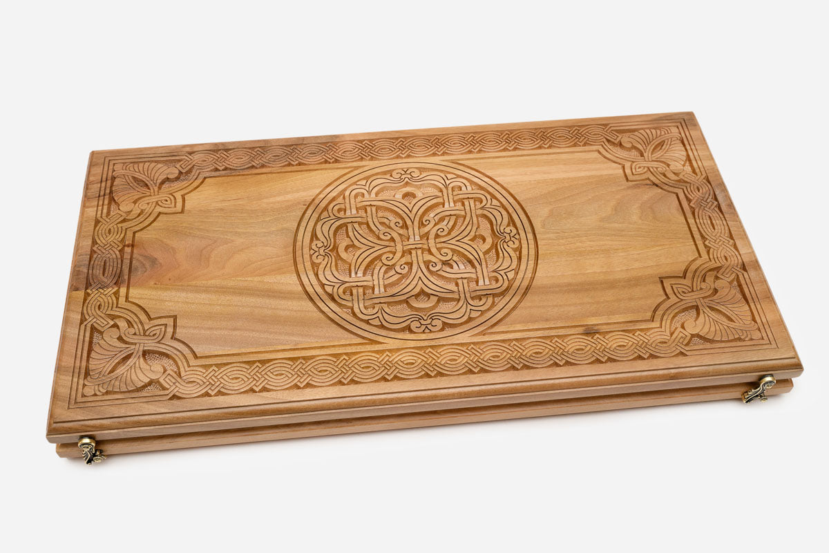 Armenian Backgammon Set - Ornaments - handmade wooden backgammon board