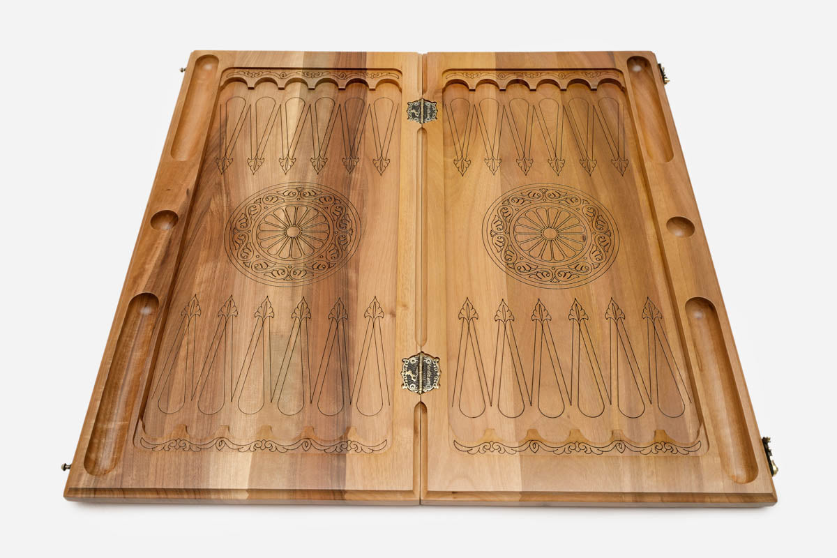 Armenian Backgammon Set - Ornaments - handmade wooden backgammon board