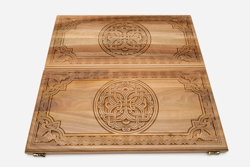 Armenian Backgammon Set - Ornaments - handmade wooden backgammon board
