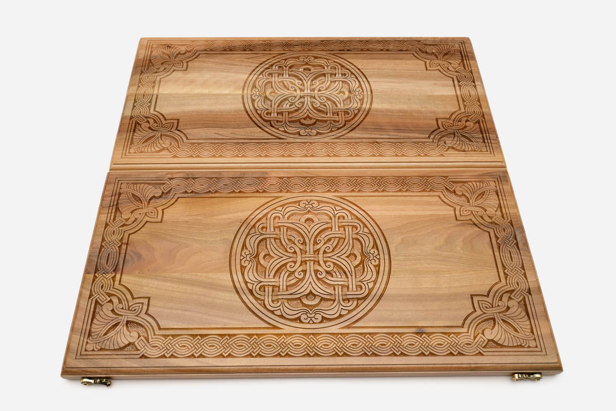 Armenian Backgammon Set - Ornaments - handmade wooden backgammon board