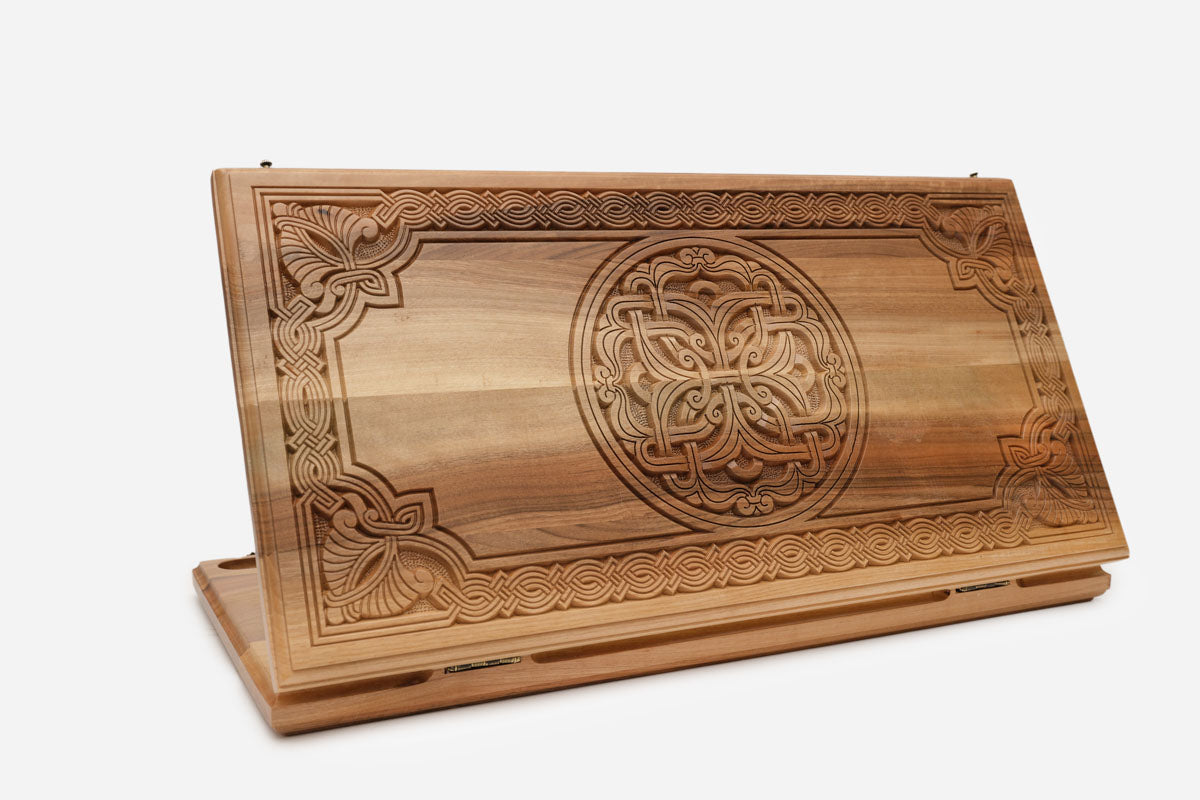 Armenian Backgammon Set - Ornaments - handmade wooden backgammon board