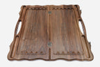 Armenian Backgammon Set - Ornaments Silver - handmade wooden backgammon board