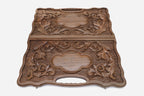 Armenian Backgammon Set - Ornaments Silver - handmade wooden backgammon board