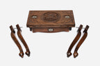 Handle Georgian Coat of Arms backgammon table disassembled with legs removed