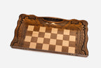 Close-up of the inlaid twin-peaked Mount Ararat above the carry-handle cutout