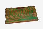 The walnut backgammon interior with playing points