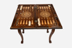 Handle Eagle backgammon table opening to reveal the backgammon board