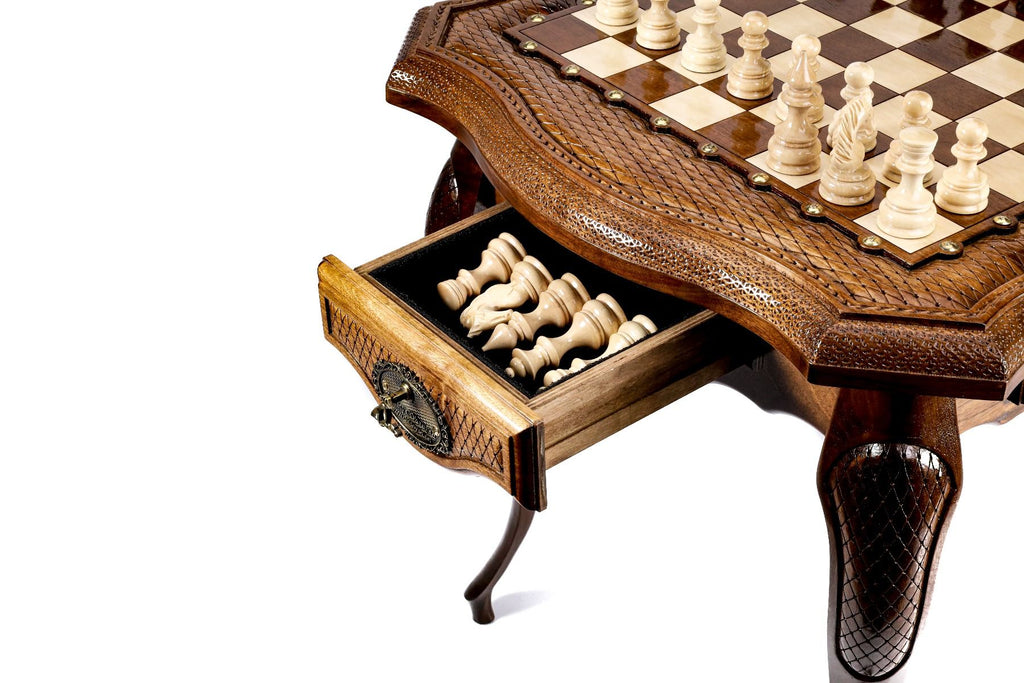 Table Chess Set - Custom Contour Outline 60 cm / 24.7" - Unumperfectus