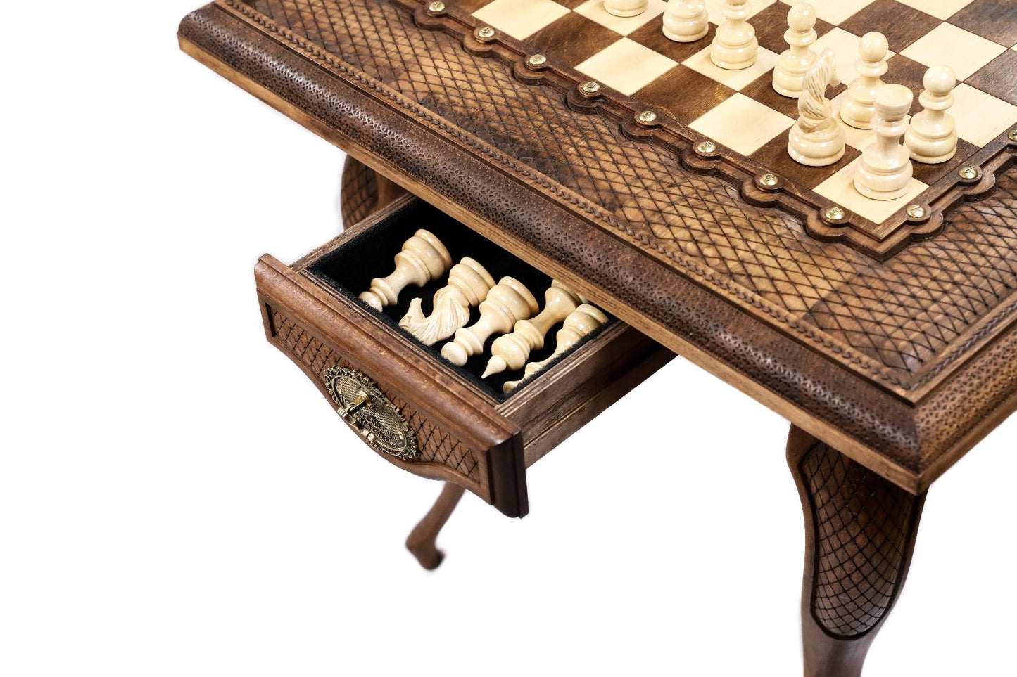 Handcrafted Wooden Chess Table