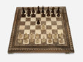 Large Lattice Walnut Chess and Backgammon Set