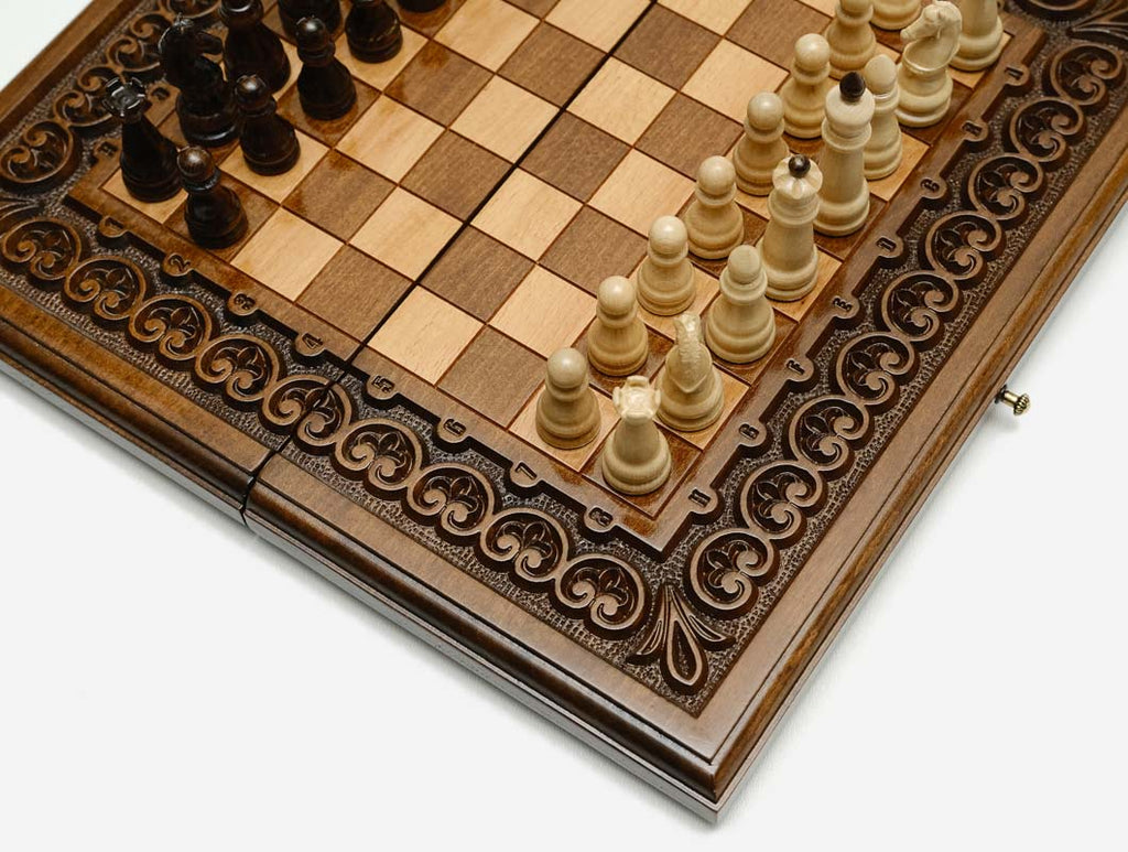 Ornamental Rosette chess and backgammon set detail 6