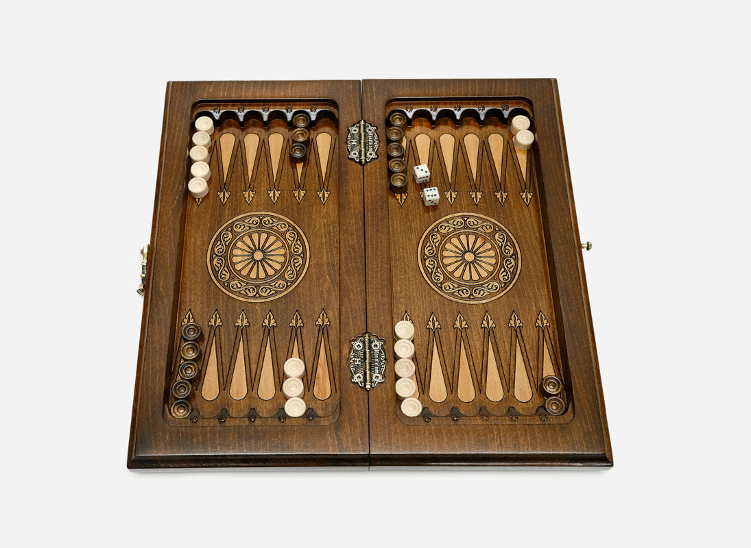 Ornamental Rosette chess and backgammon set detail 9