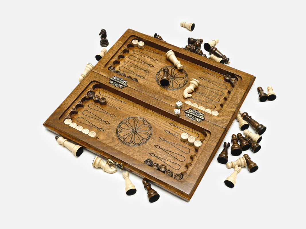 Ornamental Rosette chess and backgammon set - view 8
