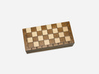 Compact Travel chess set shown folded