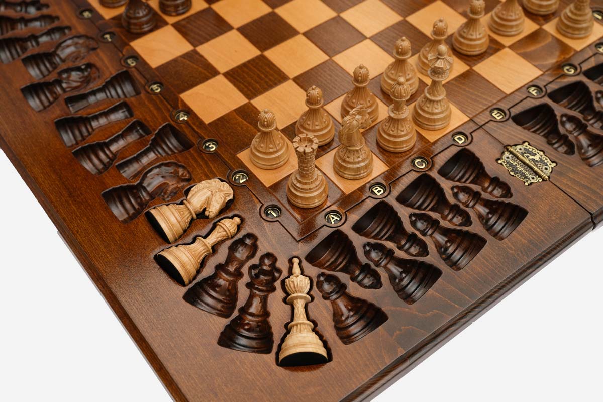 Octagon chess table side view