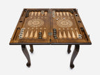 Close-up of the Tree of Life carving on the Handle backgammon table lid
