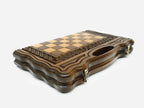 Carved chess and backgammon set detail 10