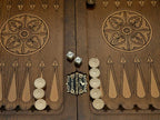 Carved chess and backgammon set detail 9