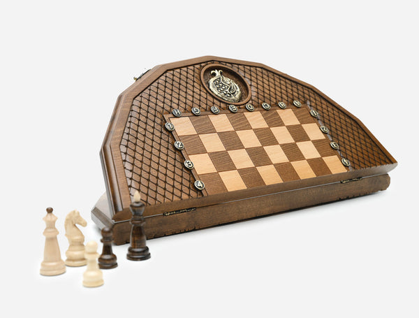 Pomegranate and Grapevine Beech Chess Set