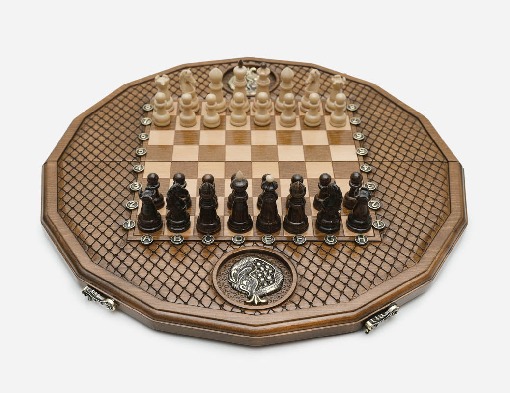 Pomegranate and Grapevine chess set detail 3