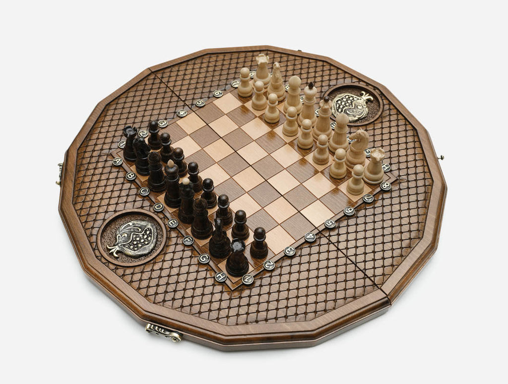 Pomegranate and Grapevine chess set detail 2