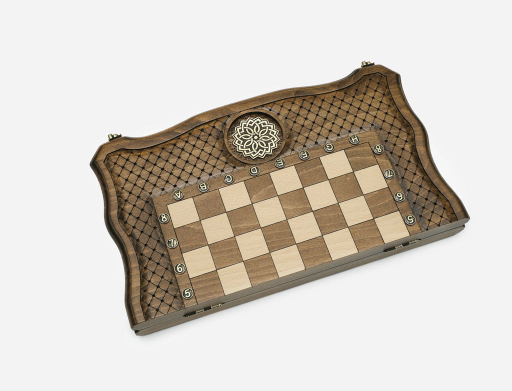 Ornamental Rosette chess set detail 7