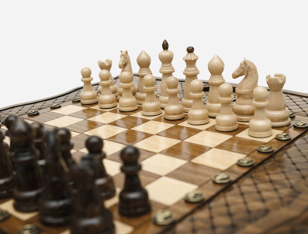 Ornamental Rosette chess set detail 2