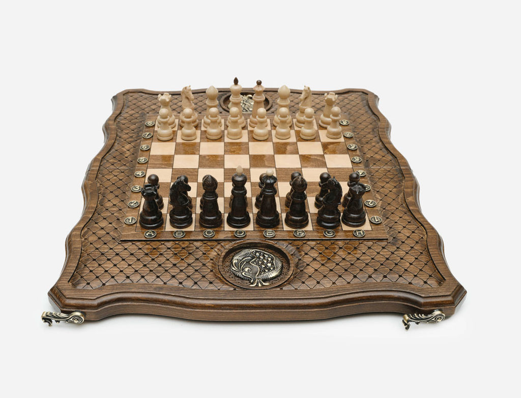 Pomegranate and Grapevine chess set detail 6