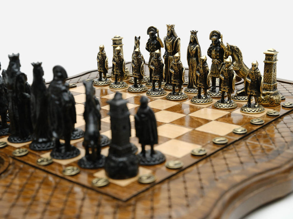 Pomegranate and Grapevine chess set detail 10