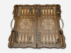 The ornate bronze carry handle