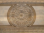 Side view of the walnut and silver board