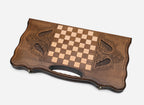 Side view of the carved beechwood board