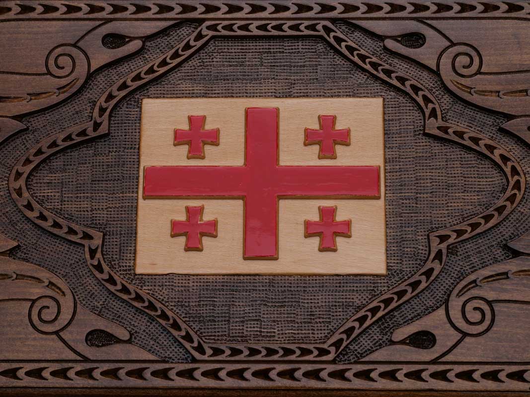 Detail of the knotwork scrollwork