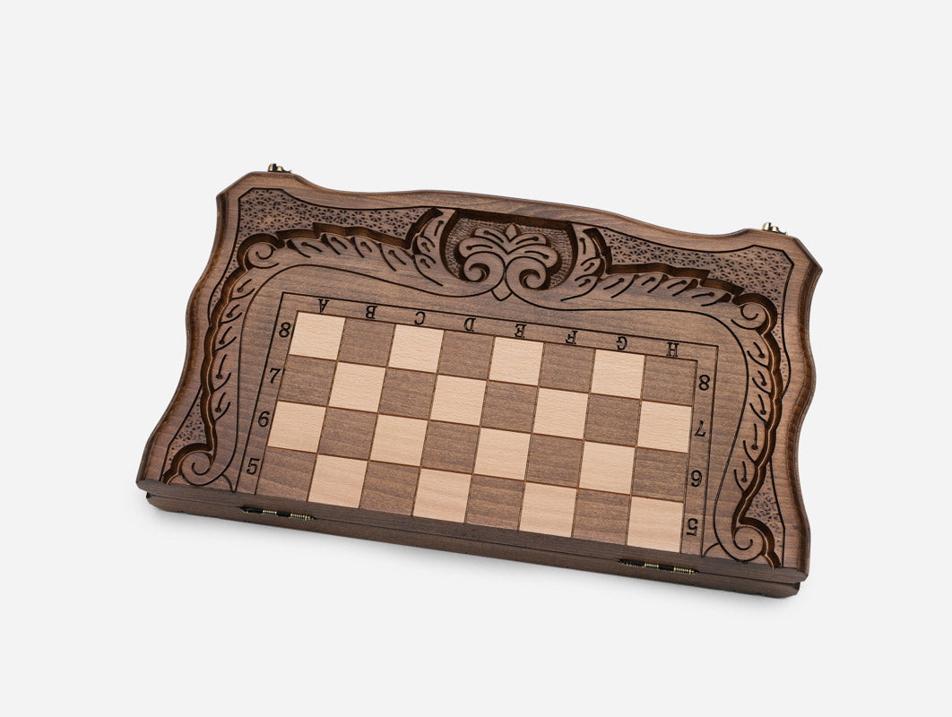 Ornamental Rosette chess set detail 8