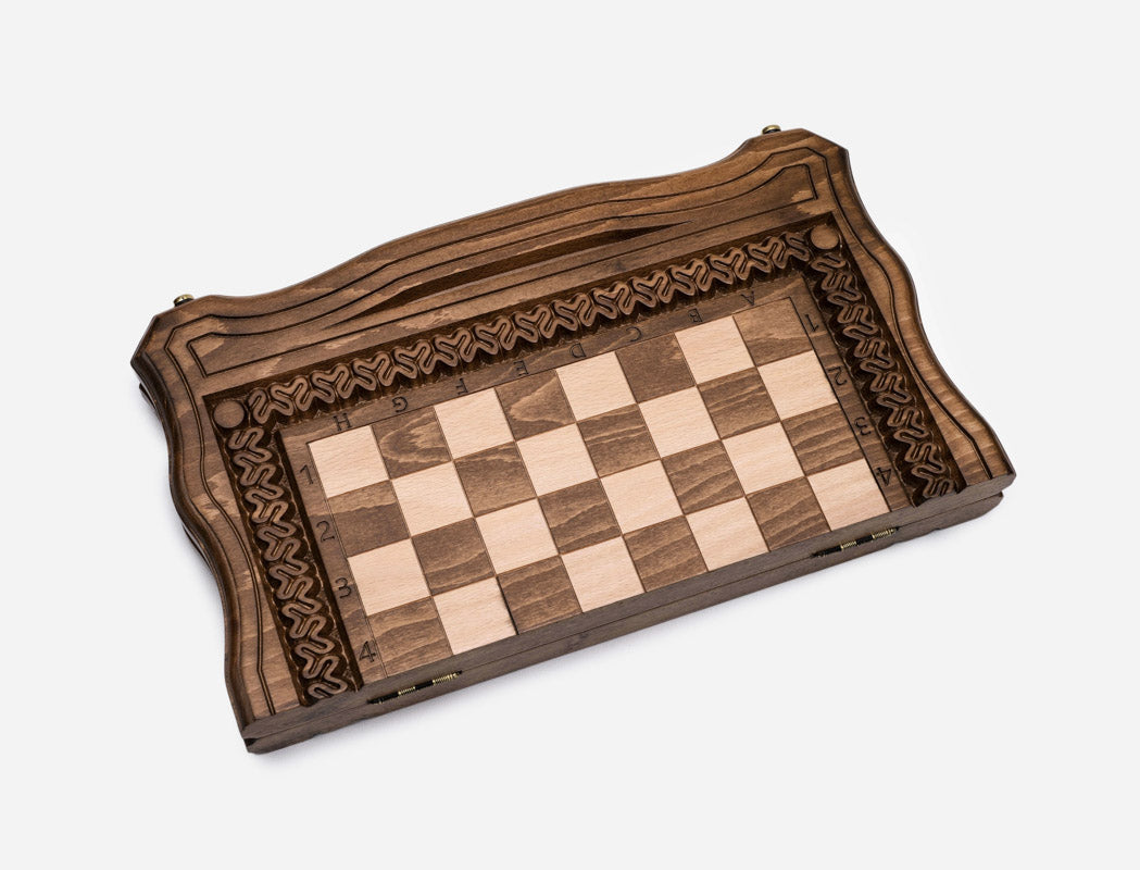 Ornamental Rosette chess set detail 6