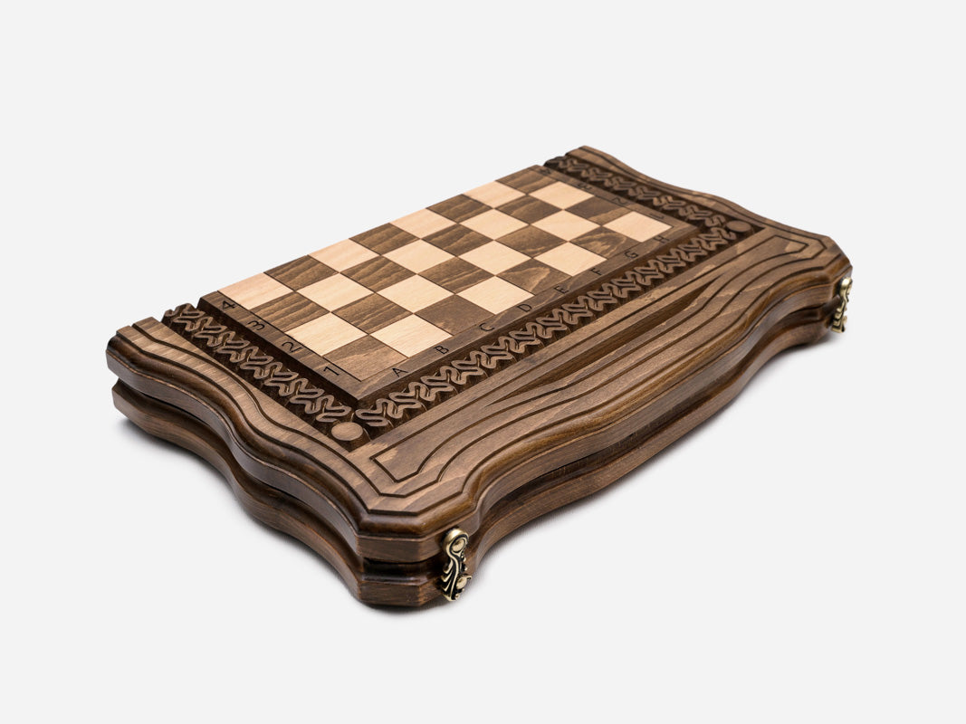 Ornamental Rosette chess set detail 10