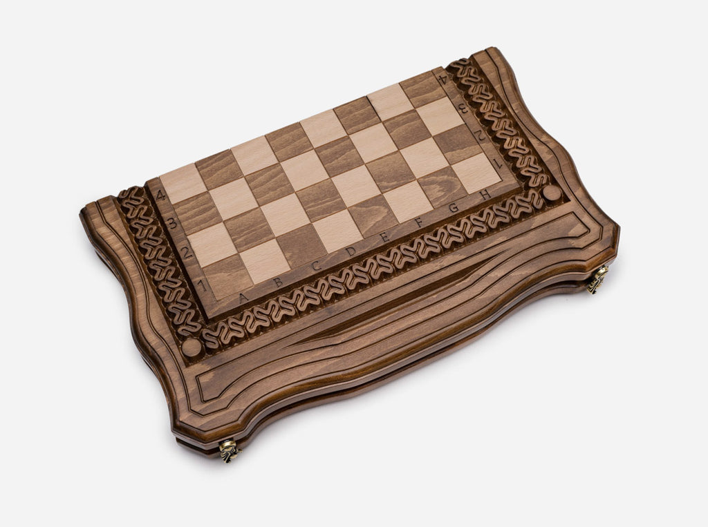 Ornamental Rosette chess set detail 9