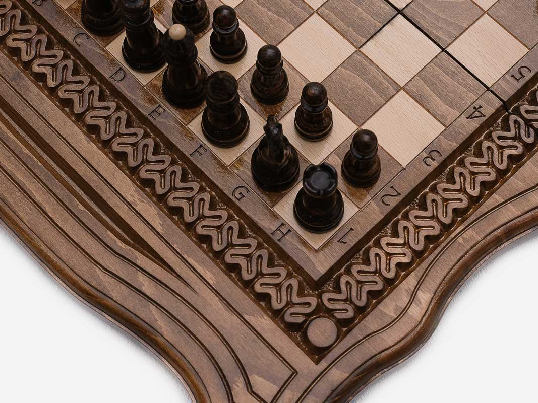 Ornamental Rosette chess set detail 5