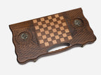 Side view of the carved beechwood board