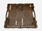 Side view of the carved beechwood board