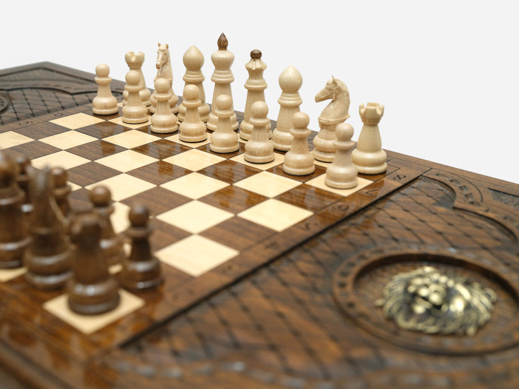 Close-up of the Handle Lion table leg and drawer carving