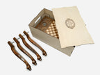 Handle Pomegranate chess-backgammon table disassembled in its shipping crate