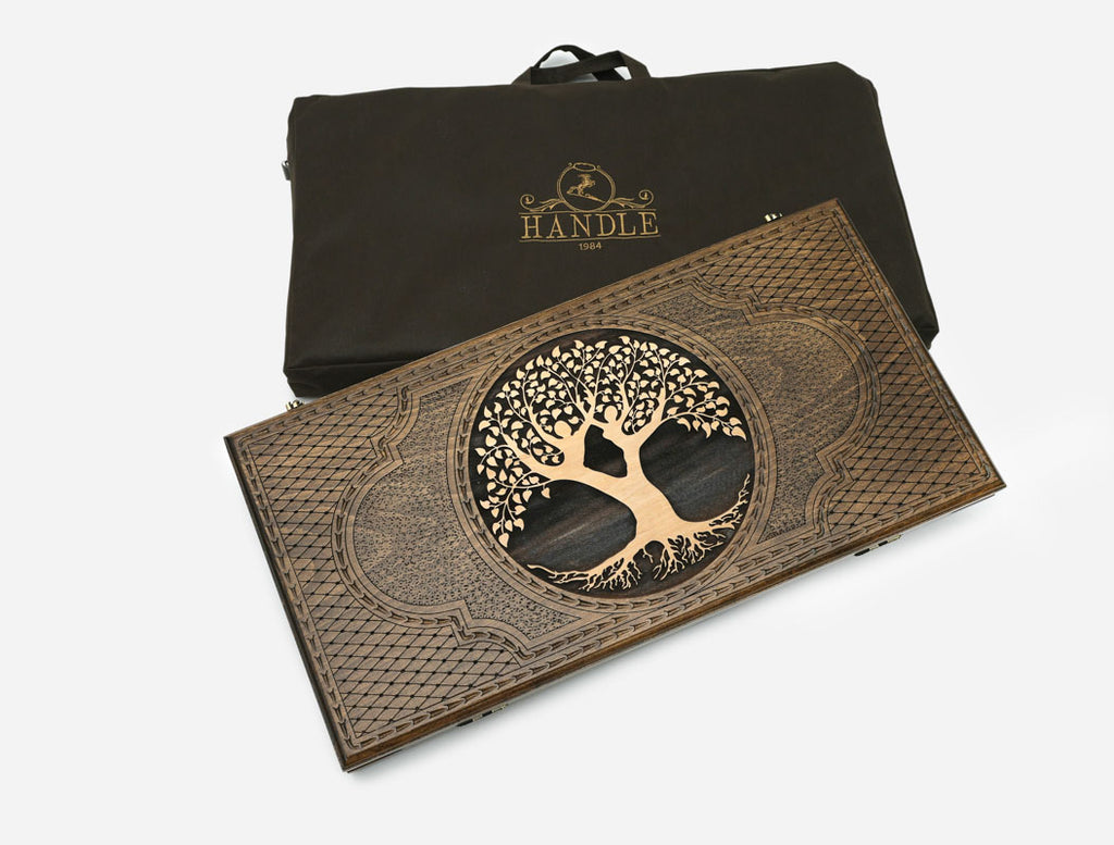 Armenian Backgammon Set - Tree of Life - handmade wooden backgammon board