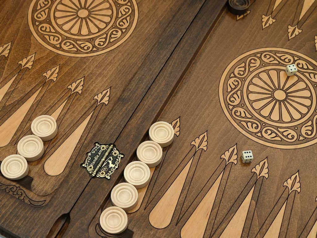 Armenian Backgammon Set - Tree of Life - handmade wooden backgammon board