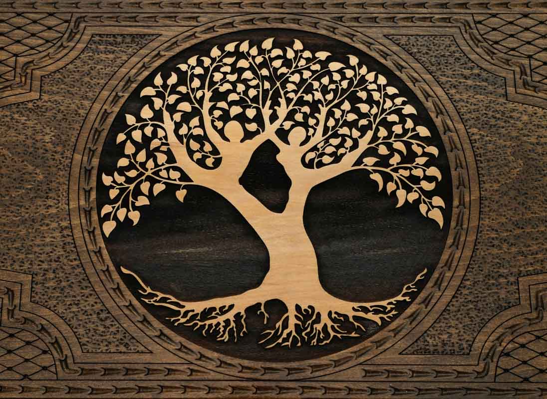 Armenian Backgammon Set - Tree of Life - handmade wooden backgammon board