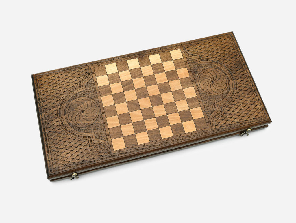 Armenian Backgammon Set - Tree of Life - handmade wooden backgammon board
