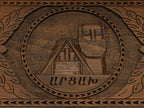 Detail of the scrollwork and Artsakh lettering
